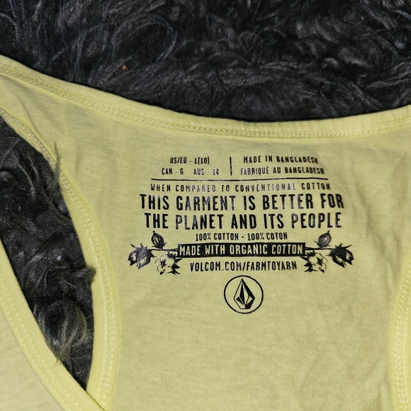 NWT Volcom Neon Yellow Tank Top sz L, never worn, perfect condition - Picture 3 of 5